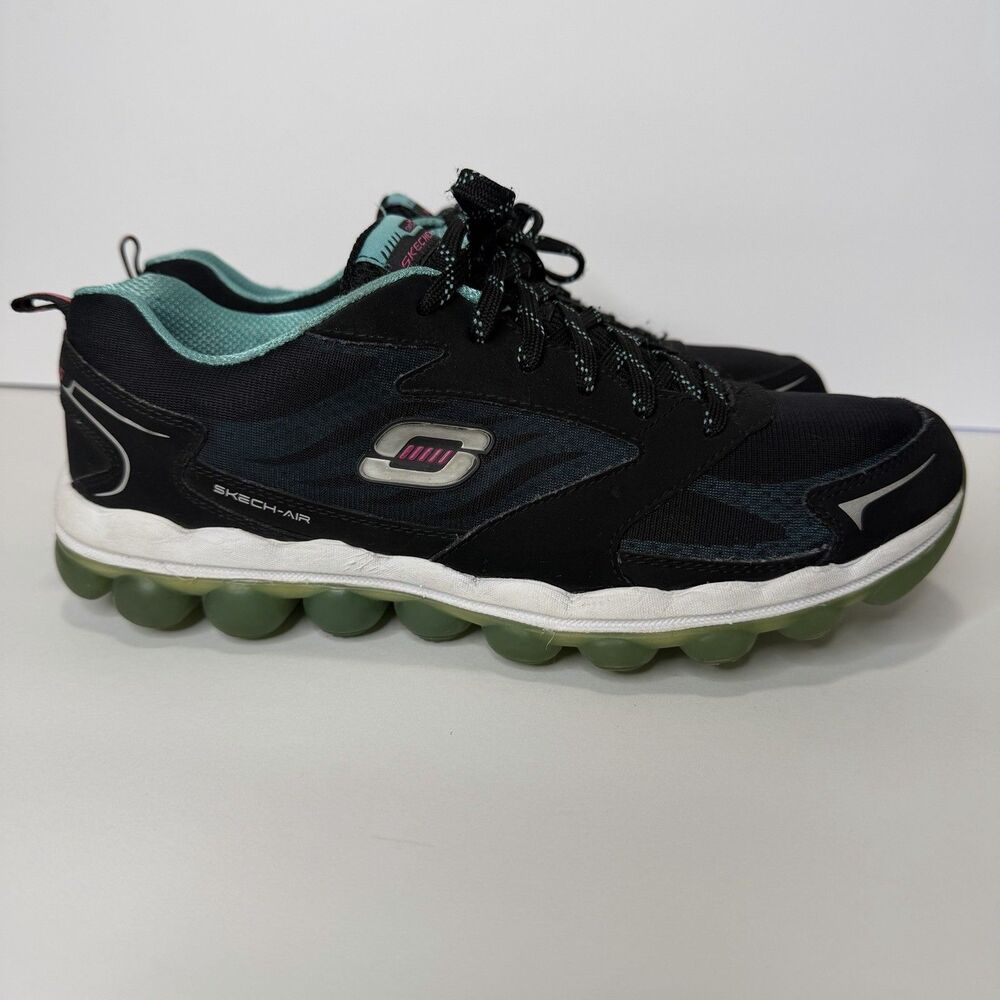 Skechers‎ Skech Air Memory Foam Running Shoes Womens Size 10 Gym Black Teal